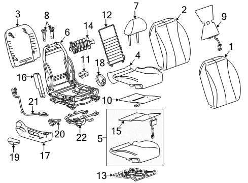 2010 Pontiac G6 Front Seat Components Bezel Asm-Passenger Seat Heater Switch *Ebony Diagram for 20916088