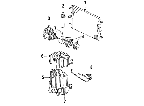 1987 Toyota Cressida Air Conditioner Idler Pulley Diagram for 88440-35010