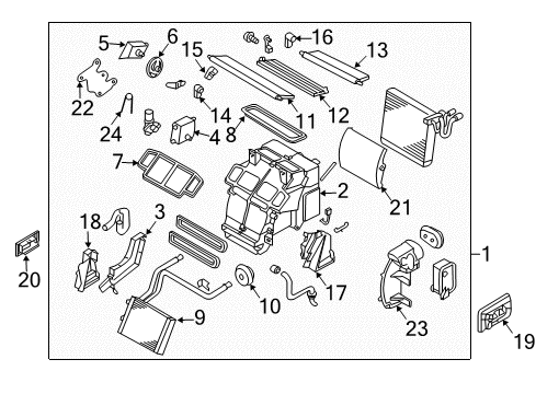 2003 Infiniti G35 A/C Evaporator & Heater Components Link Assy-Side Diagram for 27155-AL510