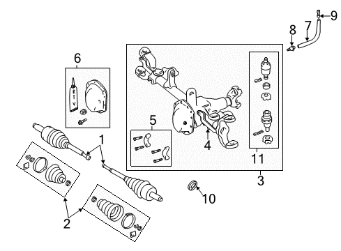 2001 Jeep Grand Cherokee Front Axle & Carrier Bolt-HEXAGON Head Diagram for 4897482AB