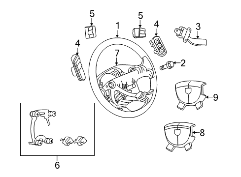 2012 Ram 2500 Steering Column & Wheel, Steering Gear & Linkage, Shroud, Switches & Levers Switch-Horn Diagram for 5057633AG