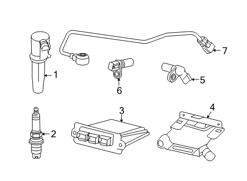 2008 Mercury Mariner Ignition System Spark Plug Diagram for AGSF-22F-1MX