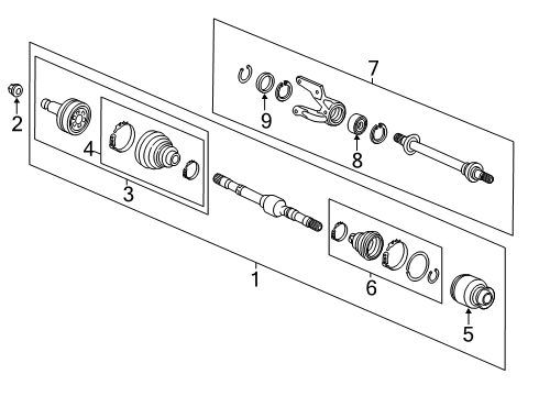 2020 Honda Civic Drive Axles - Front Shaft Assembly, R Drive Diagram for 44305-TGH-A02