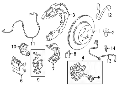 2021 BMW M8 Gran Coupe Brake Components Abs Wheel Speed Sensor Diagram for 34526874638