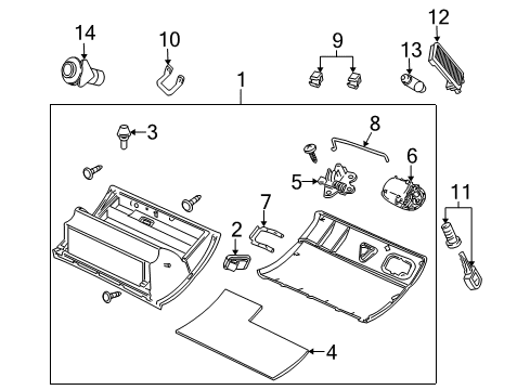 2004 Pontiac GTO Trunk Rear Compartment Lid Pulldown Actuator Diagram for 92148142