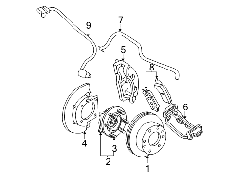 2006 GMC Yukon XL 1500 Brake Components Pad Kit, Rear Disc Brake Diagram for 18048083