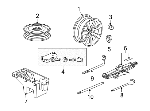 2012 Acura ZDX Wheels Extension, Jack Diagram for 89321-SZA-A01