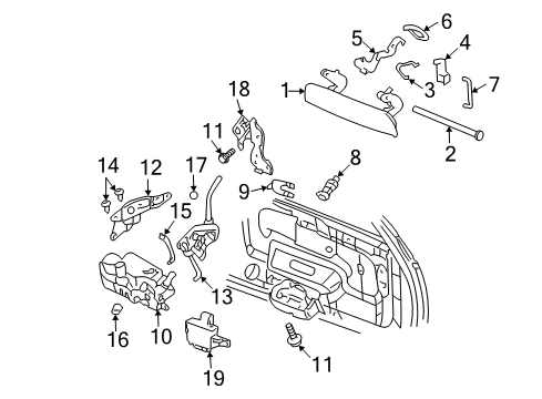 2009 Chevrolet Trailblazer Lift Gate - Lock & Hardware Cylinder Diagram for 15782680