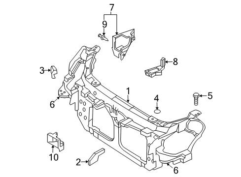 2004 Infiniti G35 Radiator Support Bolt Diagram for 54459-6HH0A