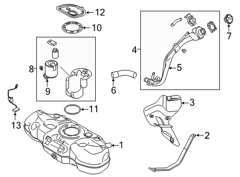 2020 Hyundai Venue Senders Filler Neck Assembly-Fuel Diagram for 31030-K2500
