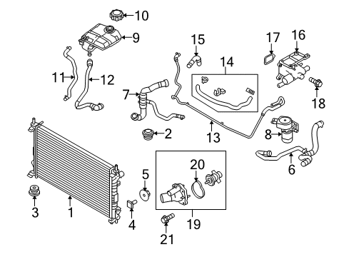 2012 Ford Transit Connect Radiator & Components Radiator Upper Insulator Diagram for YS4Z-8125-EA