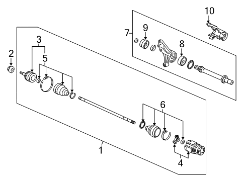 2013 Acura RDX Drive Axles - Front Shaft, L Driver. Diagram for 44306-TX4-A01