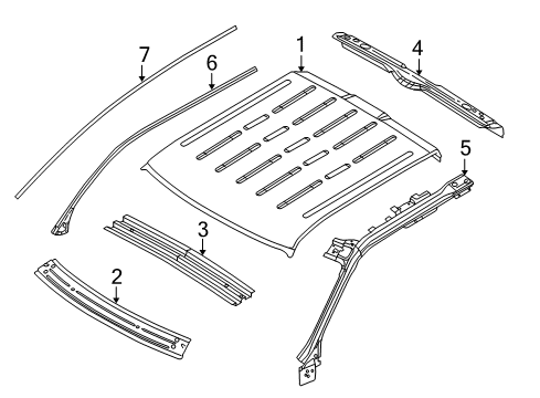 2012 Ford F-150 Roof & Components Weatherstrip Diagram for 9L3Z-1851223-A