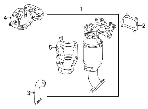 2016 Acura TLX Exhaust Manifold Stay, Converter Diagram for 11941-5A2-A00