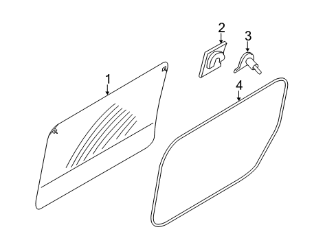 2013 Ford Transit Connect Side Loading Door - Glass & Hardware Door Glass Diagram for 2T1Z-6125712-A