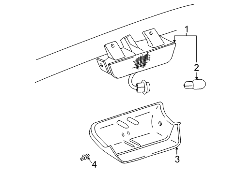 2000 Toyota RAV4 Bulbs Lamp Assy, Center Stop Diagram for 81570-42010