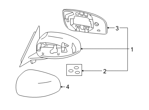 2010 Infiniti M35 Outside Mirrors Inside Mirror Body Cover, Right Diagram for K6373-EG100