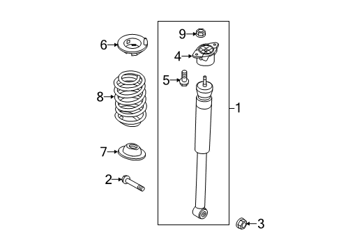 2016 Ford Fiesta Shocks & Components - Rear Shock Assembly Lower Bolt Diagram for -W713343-S442