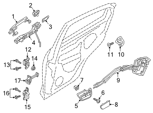 2016 Scion iA Rear Door Handle, Inside Cap Diagram for 69284-WB002