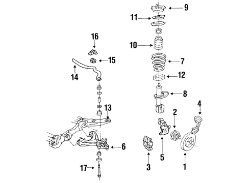 1989 Oldsmobile Delta 88 Front Brakes Rear Suspension Strut Assembly Diagram for 22064104