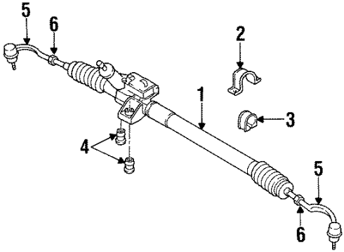 1998 Chrysler Sebring Steering Column & Wheel, Steering Gear & Linkage, Shroud, Switches & Levers BUSHING-Steering Gear Diagram for 4616919