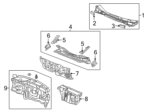 2018 Honda Odyssey Cowl Lid, R. Cowl Top Side Diagram for 74215-THR-A01