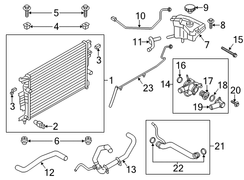 2015 Lincoln MKZ Radiator & Components Lower Hose Diagram for DP5Z-8286-D