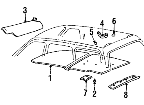 2001 Lincoln Navigator Interior Trim - Roof Rear Molding Diagram for YC3Z-7841308-AAA