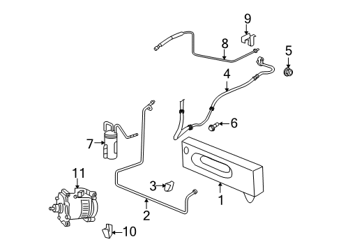 2008 Dodge Ram 3500 A/C Condenser, Compressor & Lines Line-A/C Liquid Diagram for 55056922AB