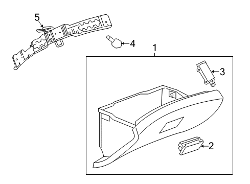 2013 Chevrolet Sonic Glove Box Damper Diagram for 95234970