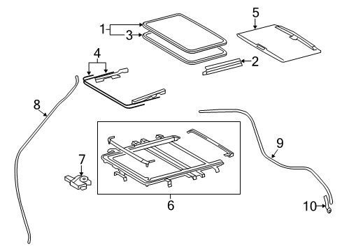 2016 Toyota Highlander Sunroof Drain Hose Diagram for 63248-0E031