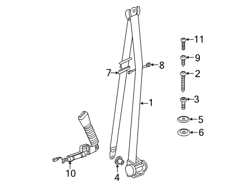 2014 Mini Cooper Countryman Seat Belt Mounting Screws-Requires 3 Diagram for 07149158177