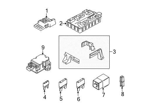 2008 Ford Edge Fuse & Relay Yaw Sensor Diagram for 7T4Z-3C187-A