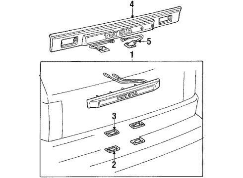 1989 Toyota Van License Lamps Lamp Assy, License Plate Diagram for 81270-87004