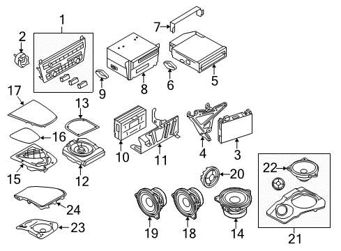 2015 BMW 740Ld xDrive A/C & Heater Control Units Repair Kit, Radio And A/C Control Panel Diagram for 61319328413