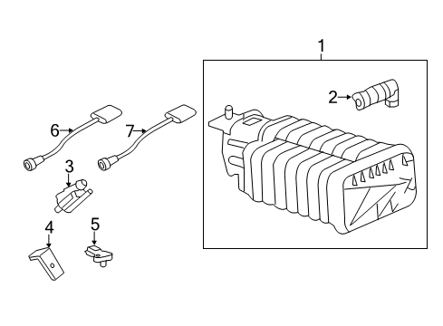 2015 Chevrolet Camaro Emission Components Vapor Canister Diagram for 22870105