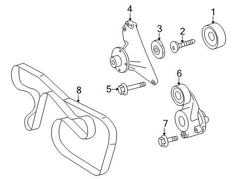 2008 Dodge Sprinter 3500 Belts & Pulleys Bolt Diagram for 5073902AA