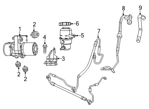 2012 Dodge Durango P/S Pump & Hoses, Steering Gear & Linkage Hose-Power Steering Pressure Diagram for 52124656AH