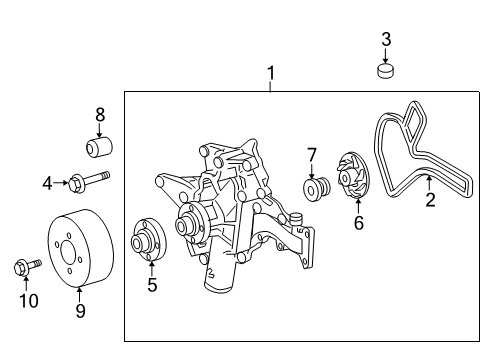 2006 Chrysler Crossfire Water Pump Pulley-Water Pump Diagram for 5096527AA