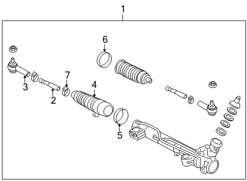 2006 Lincoln Mark LT Steering Column & Wheel, Steering Gear & Linkage Gear Assembly Diagram for 8L3Z-3504-ARM