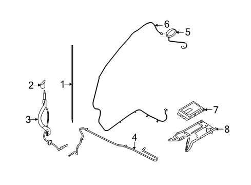 2008 Mercury Mariner Antenna & Radio Support Diagram for 8L8Z-18922-A