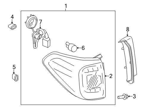 2017 Infiniti QX80 Bulbs Lamp Assembly-Rear Combination LH Diagram for B6555-1A60A