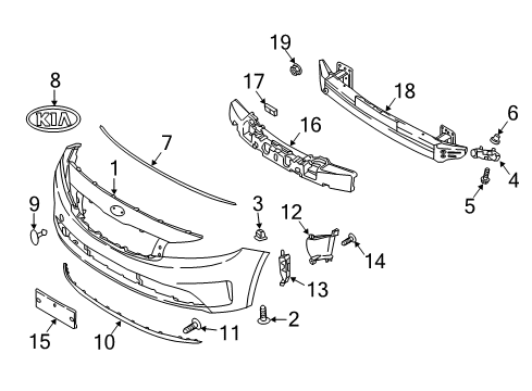 2017 Kia Forte5 Front Bumper Air Duct-Front Bumper, R Diagram for 86576A7800