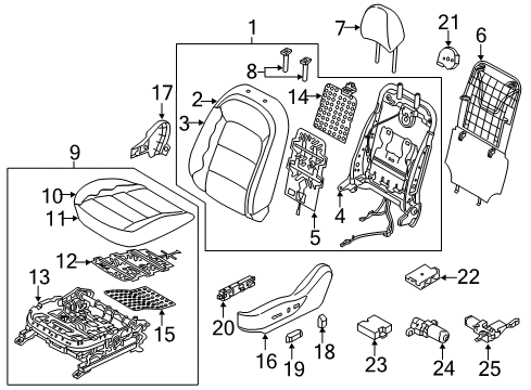 2017 Kia Forte5 Driver Seat Components Motor Assembly-Tilt Diagram for 88583A7100