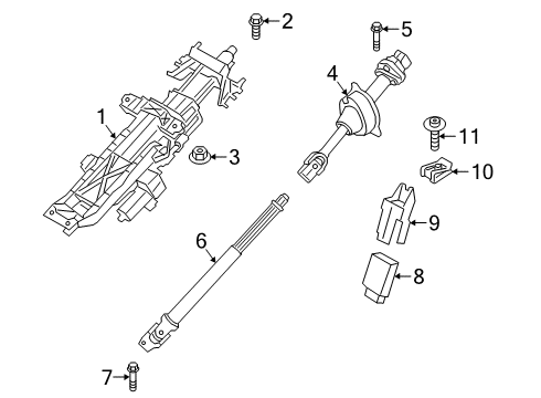 2022 BMW X5 Steering Column Assembly Steering Wheel Column Adjustment, Electric. Diagram for 32306894882