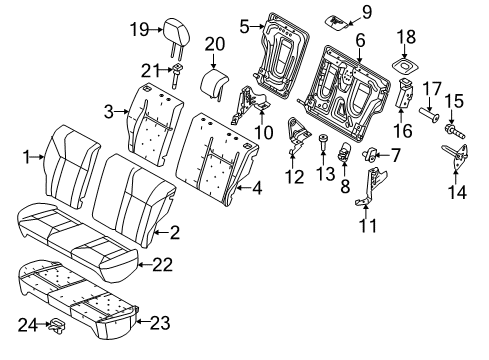 2014 Ford Fiesta Rear Seat Components Hinge Diagram for BE8Z-5460615-A