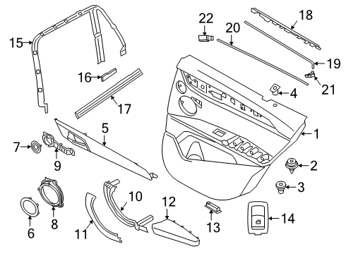 2021 BMW X2 Rear Door TRIM, WINDOW FRAME, DOOR, RE Diagram for 51357420865