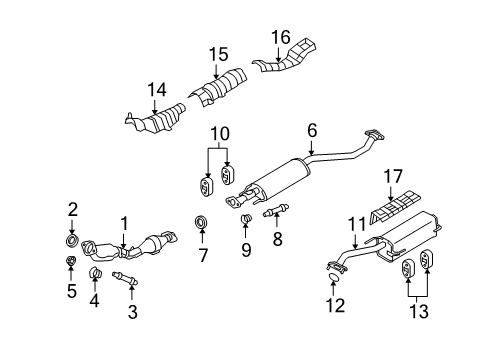 2012 Nissan Versa Exhaust Components Exhaust, Sub Muffler Assembly Diagram for 20300-3AN6A