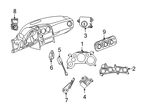 2008 Dodge Viper Switches Cluster-Instrument Panel Diagram for 5030485AC
