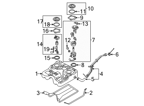 2011 Kia Sorento Fuel Supply Tank Assembly-Fuel Diagram for 31150-1U000